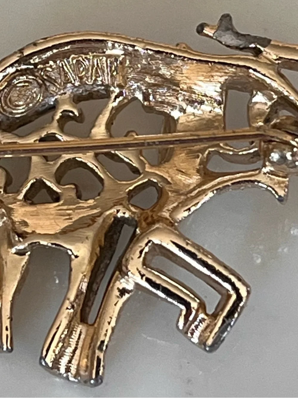 Vintage Gold Elephant Brooch Pin by Sarah Coventry